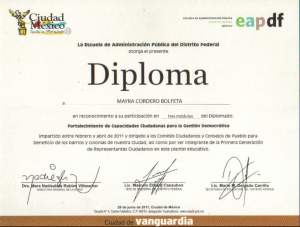 Dimploma curso Gestión democrática.